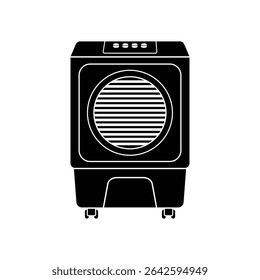 Air cooler black vector icon and symbol design on a white background