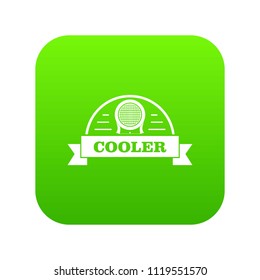 Air cooler icon green vector isolated on white background