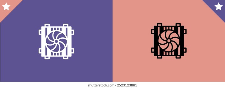 Ícone do refrigerador de ar. Ilustração vetorial.