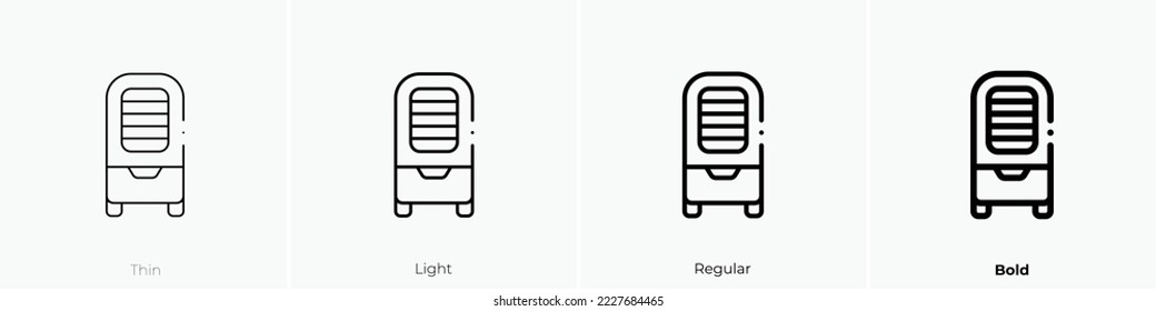 Luftkühler-Symbol. Thin, hellrosa und feines Design einzeln auf weißem Hintergrund