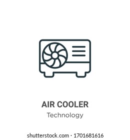 Air cooler outline vector icon. Thin line black air cooler icon, flat vector simple element illustration from editable technology concept isolated stroke on white background