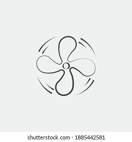 air cooling fan vector icon wind blowing fun