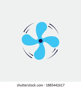 air cooling fan vector icon wind blowing fun