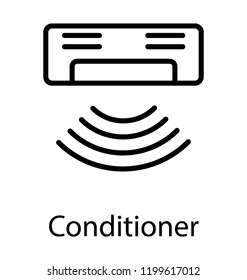 Air cooling system or air conditioner icon vector 