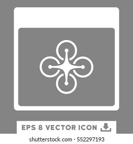 Air Copter Calendar Page icon. Vector EPS illustration style is flat iconic symbol, white color.