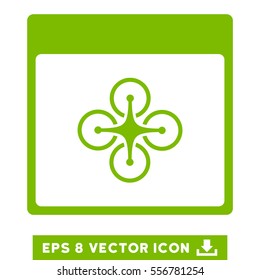 Air Copter Calendar Page icon. Vector EPS illustration style is flat iconic symbol, eco green color.