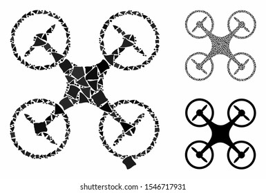 Air copter composition of humpy items in different sizes and shades, based on air copter icon. Vector humpy parts are grouped into composition. Air copter icons collage with dotted pattern.