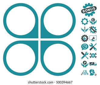 Air Copter icon with bonus service clip art. Vector illustration style is flat iconic symbols, soft blue colors, white background.