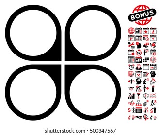 Air Copter pictograph with bonus calendar and time service design elements. Vector illustration style is flat iconic symbols, intensive red and black colors, white background.