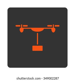 Air Copter Shipping vector icon. Style is flat rounded square button, orange and gray colors, white background.