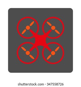 Air Copter vector icon. Style is flat rounded square silver button with red symbol, white background.