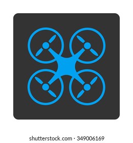 Air Copter vector icon. Style is flat rounded square button, blue and gray colors, white background.