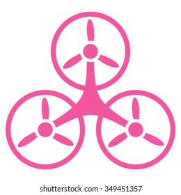 Air Copter vector icon. Style is flat symbol, pink color, rounded angles, white background.