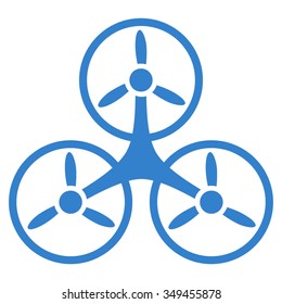 Air Copter vector icon. Style is flat symbol, cobalt color, rounded angles, white background.