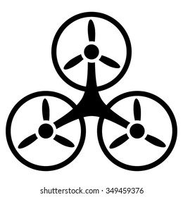 Air Copter vector icon. Style is flat symbol, black color, rounded angles, white background.