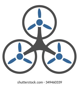 Air Copter vector icon. Style is bicolor flat symbol, cobalt and gray colors, rounded angles, white background.