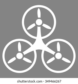Air Copter vector icon. Style is flat symbol, white color, rounded angles, gray background.