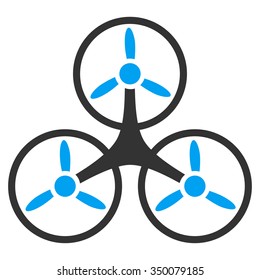 Air Copter vector icon. Style is bicolor flat symbol, blue and gray colors, rounded angles, white background.