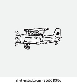 Air craft hand drawing illustration.