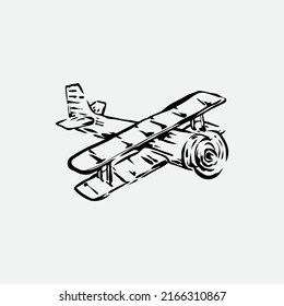 Air craft hand drawing illustration.