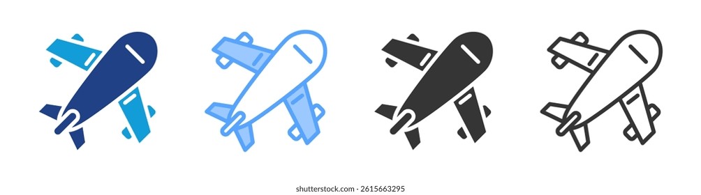 Air Craft icon set multiple style collection