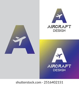 Air Craft logo design Creative Alphabet aero plane EPS 10 Vector 
