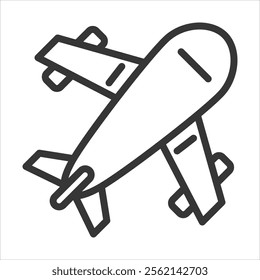 Air Craft Outline Icon Vector Illustration