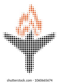 Air Crash halftone vector icon. Illustration style is dotted iconic Air Crash icon symbol on a white background. Halftone texture is round elements.