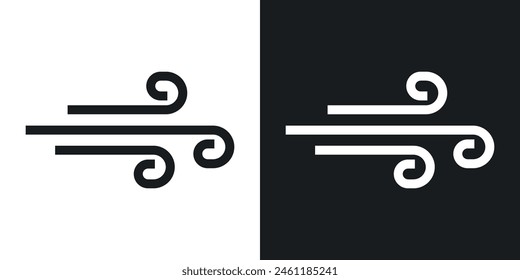 Air Current Icon Set. Wind Motion Symbol. Breeze Flow Vector Sign. Weather Icon.