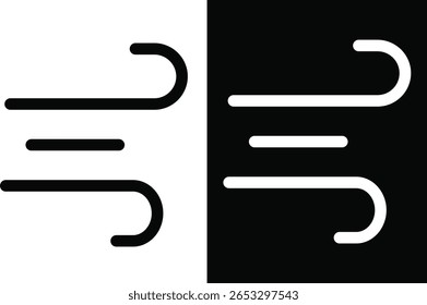 Conjunto de ícones de corrente de ar. símbolo de movimento do vento. desenho em estilo moderno. conjunto de ícones de tempo. Vetor