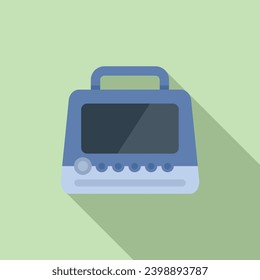 Air defibrillator icon flat vector. Aed heart. Cardiology disease