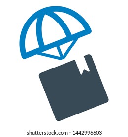Air delivery flat vector icon