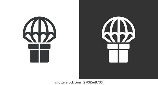Icono de entrega aérea. Icono de la serie de glifos sólidos