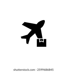 Air delivery icon, vector simple flat black trendy style illustration for web and app..eps
