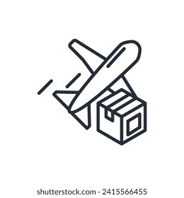 Air delivery icon. vector.Editable stroke.linear style sign for use web design,logo.Symbol illustration.