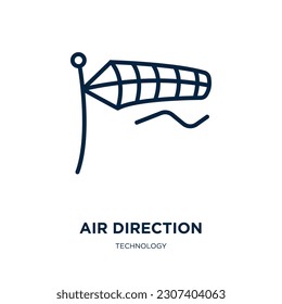 air direction icon from technology collection. Thin linear air direction, direction, air outline icon isolated on white background. Line vector air direction sign, symbol for web and mobile