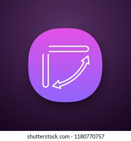 Air direction settings app icon. UI/UX user interface. Air conditioner louvers. Air-flow swing. Web or mobile application. Vector isolated illustration