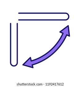 Air direction settings color icon. Air conditioner louvers. Air-flow swing. Isolated vector illustration