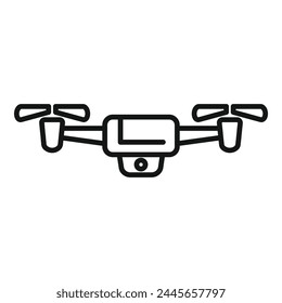 Vector de contorno de control de drones de aire. Antena de leva militar. Filmación aérea