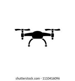 Air Drone. Flat Vector Icon. Simple black symbol on white background