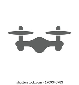 Avión teledirigido, icono del dron volador. Diseño de vectores grises.