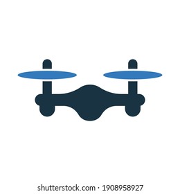 Avión teledirigido, icono del dron volador. Gráficos vectoriales.
