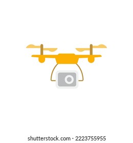  Air drone icon in color, isolated on white background 