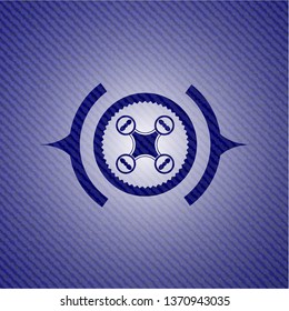 air drone icon with denim texture