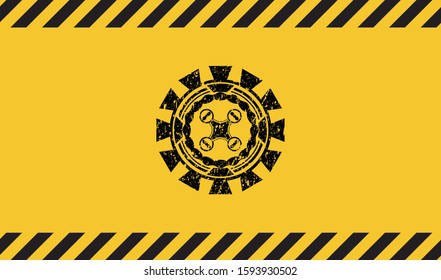 air drone icon grunge warning sign emblem. Vector Illustration. Detailed.