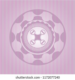 air drone icon inside badge with pink background