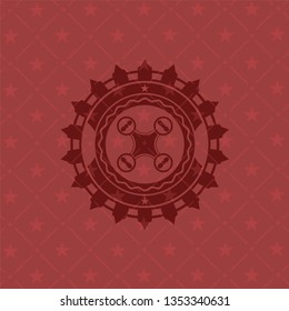 air drone icon inside badge with red background