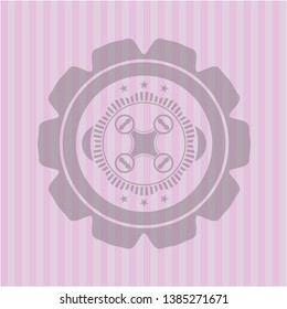 air drone icon inside badge with pink background