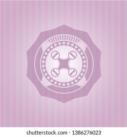 air drone icon inside badge with pink background