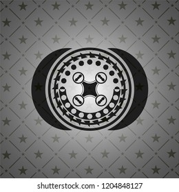 air drone icon inside black emblem. Vintage.